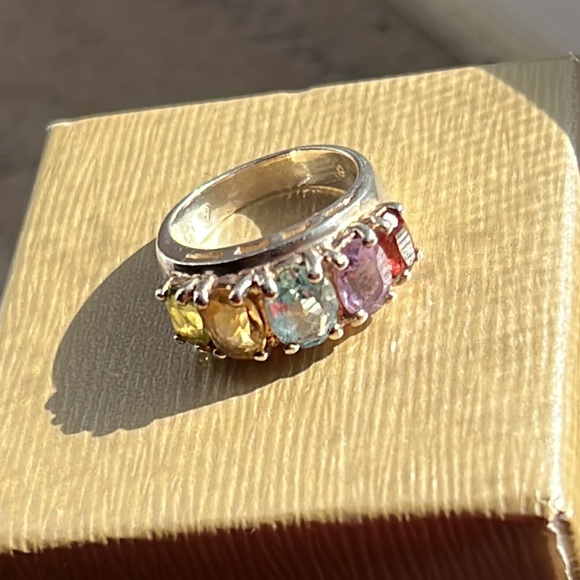5 Rainbow gems in 925 silver ring - Picture 5 of 5